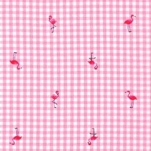 ~ Robert Kaufman Carolina Shores Candy Pink Gingham with Storks SRKD-20470-351 